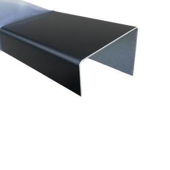 U-Profil aus Alu Aluminium RAL 9005 tiefschwarz 1mm stark